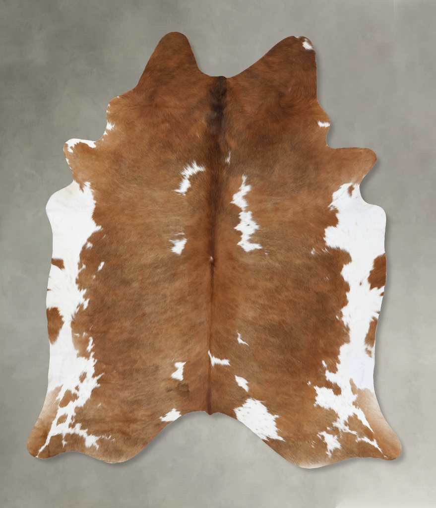 Brown and White XX-Large Brazilian Cowhide Rug 7'11"H x 6'4"W #B18778 by Hudson Hides
