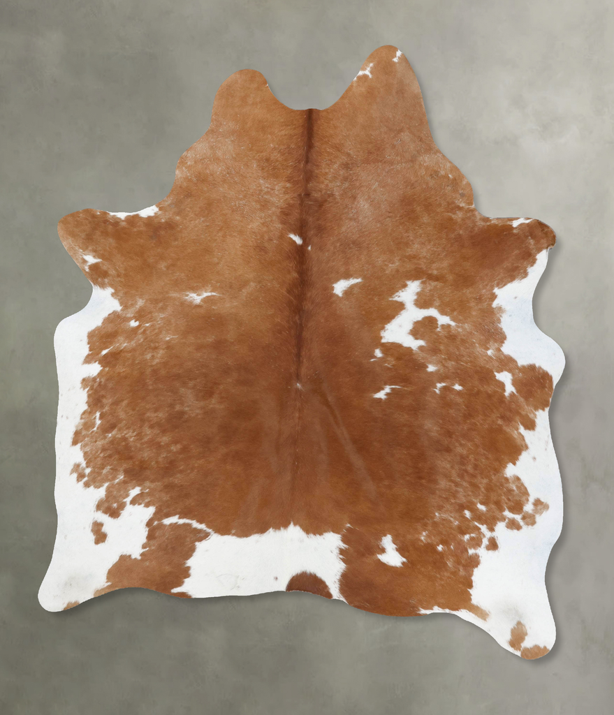 Brown and White X-Large Brazilian Cowhide Rug 7'11"H x 5'9"W #B18779 by Hudson Hides