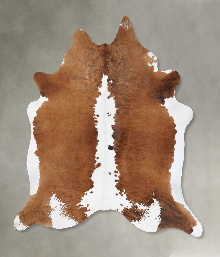 Brown and White XX-Large Brazilian Cowhide Rug 8'5"H x 7'5"W #B18781 by Hudson Hides