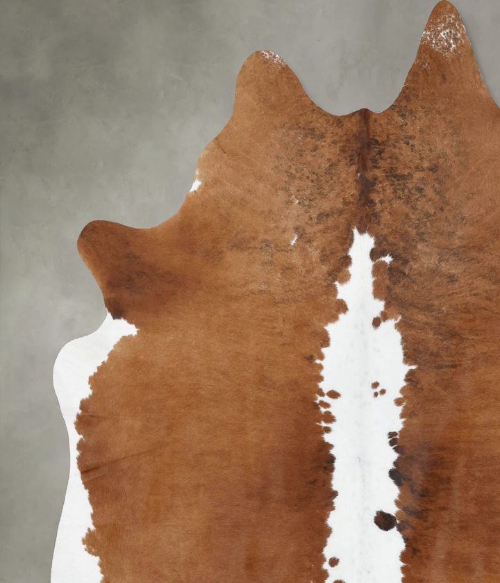 Brown and White XX-Large Brazilian Cowhide Rug 8'5"H x 7'5"W #B18781 by Hudson Hides