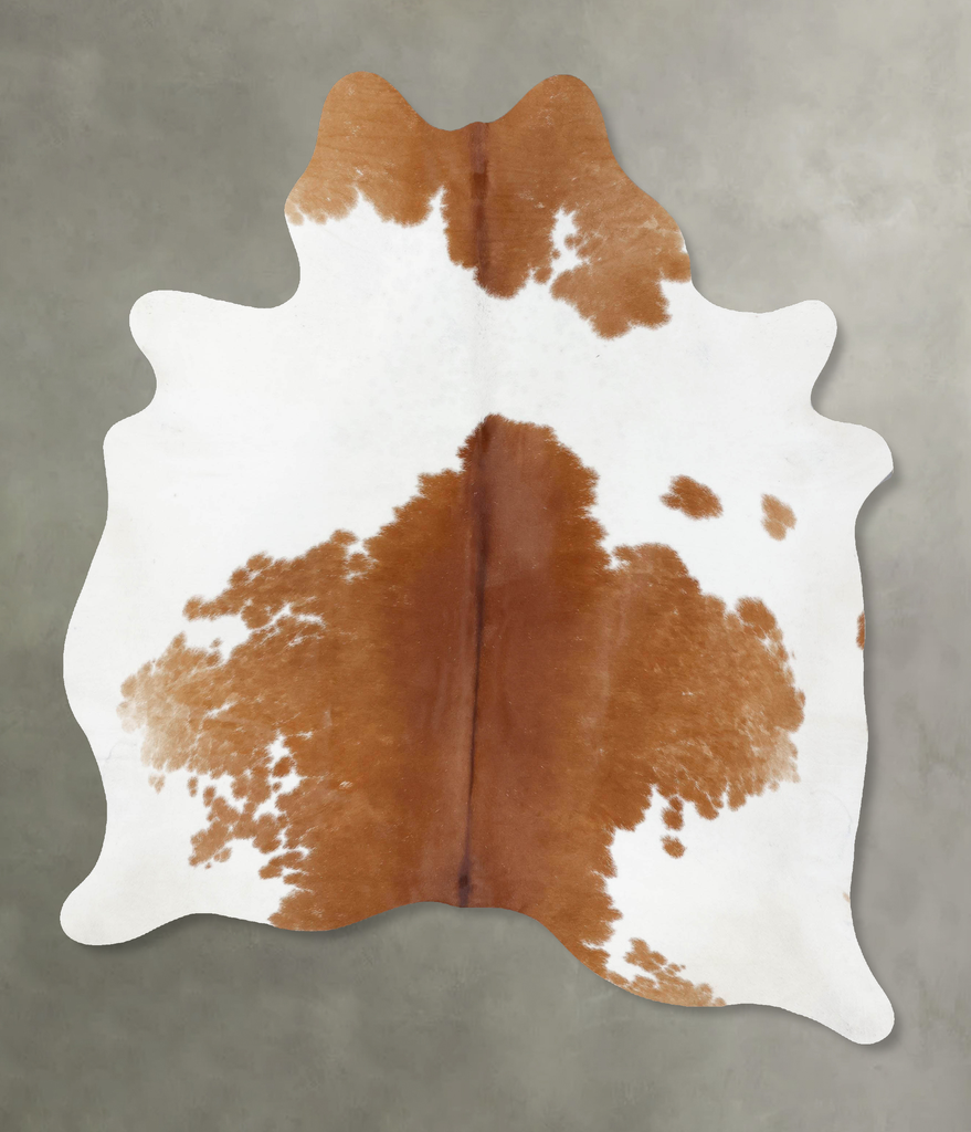 Brown and White X-Large Brazilian Cowhide Rug 7'9"H x 6'0"W #B18785 by Hudson Hides
