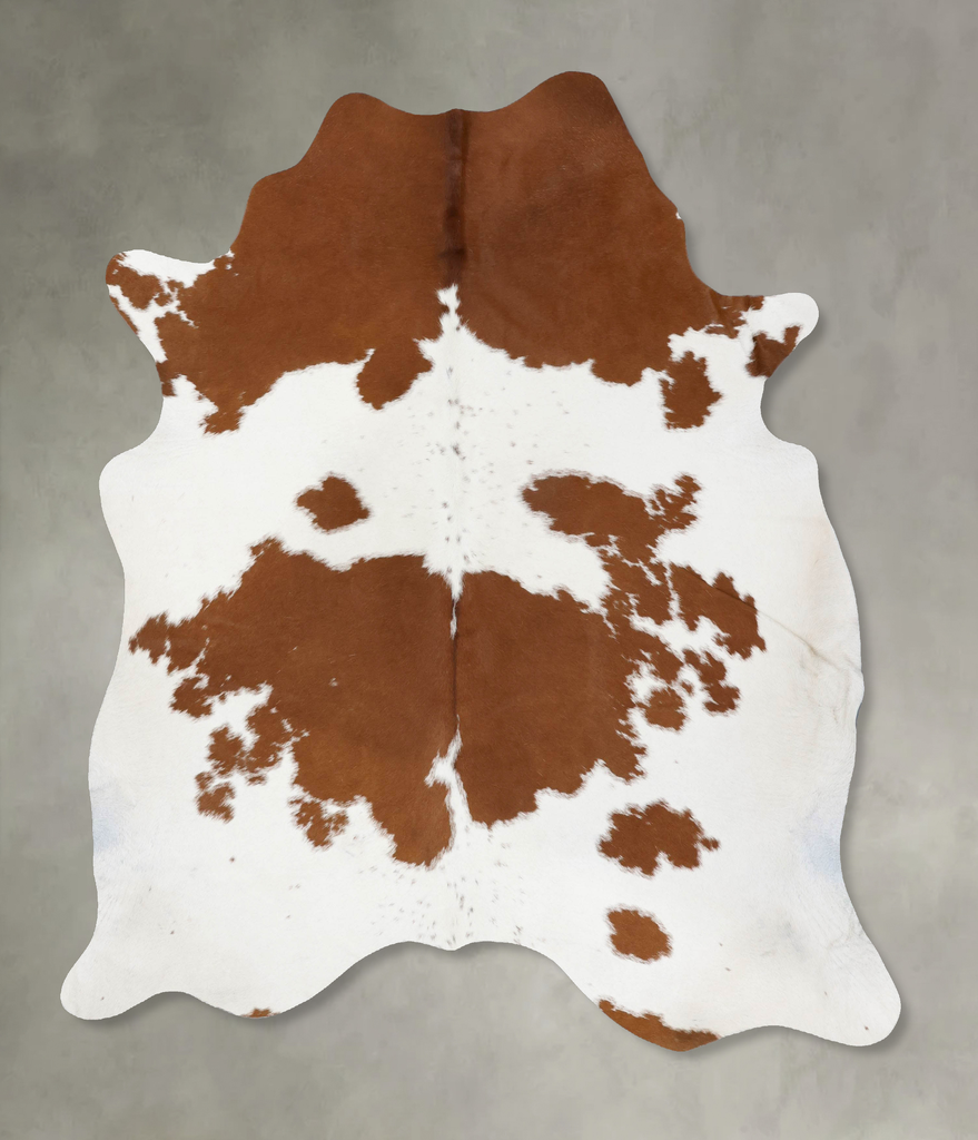 Brown and White XX-Large Brazilian Cowhide Rug 7'8"H x 6'9"W #B18789 by Hudson Hides