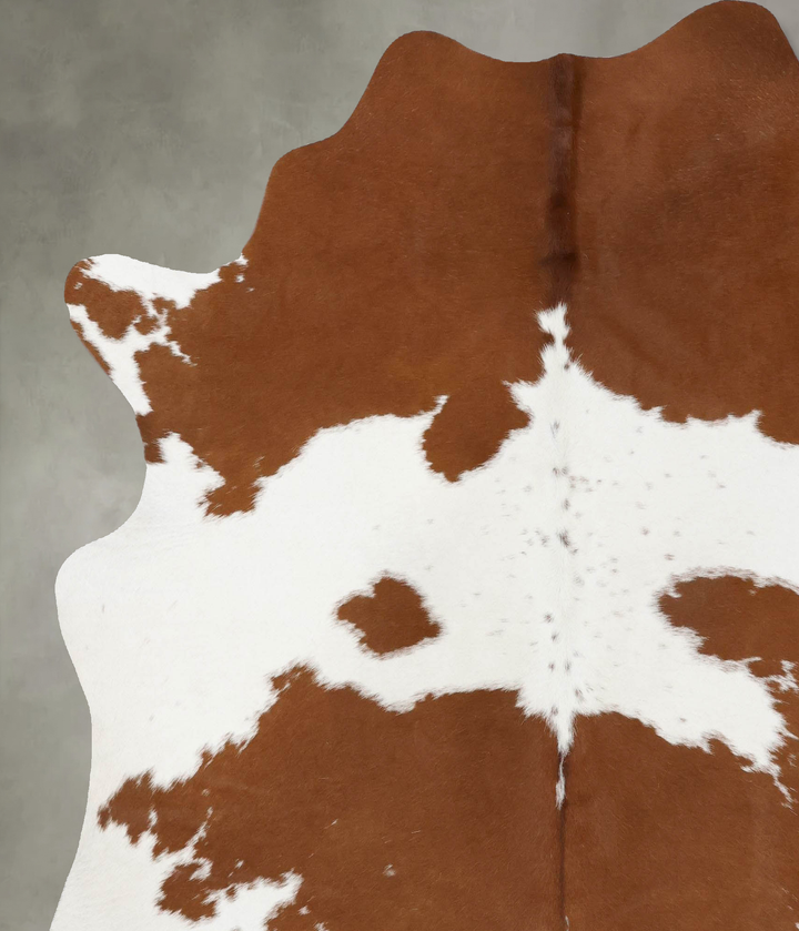 Brown and White XX-Large Brazilian Cowhide Rug 7'8"H x 6'9"W #B18789 by Hudson Hides