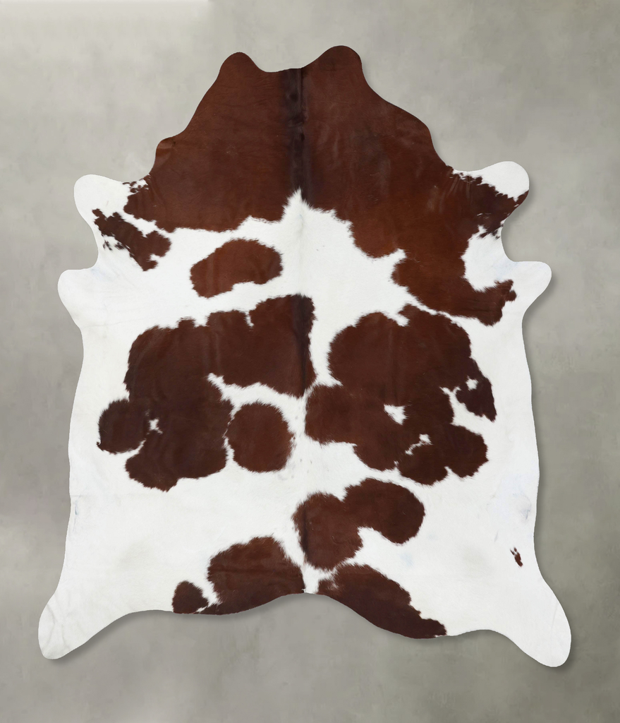 Brown and White XX-Large Brazilian Cowhide Rug 8'3"H x 6'11"W #B18791 by Hudson Hides