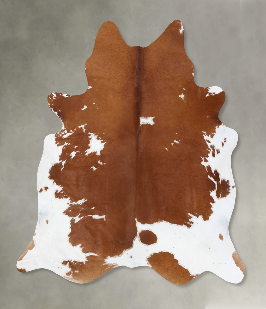 Brown and White XX-Large Brazilian Cowhide Rug 7'11"H x 6'10"W #B18792 by Hudson Hides