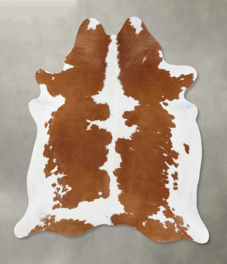 Brown and White X-Large Brazilian Cowhide Rug 7'4"H x 6'4"W #B18794 by Hudson Hides