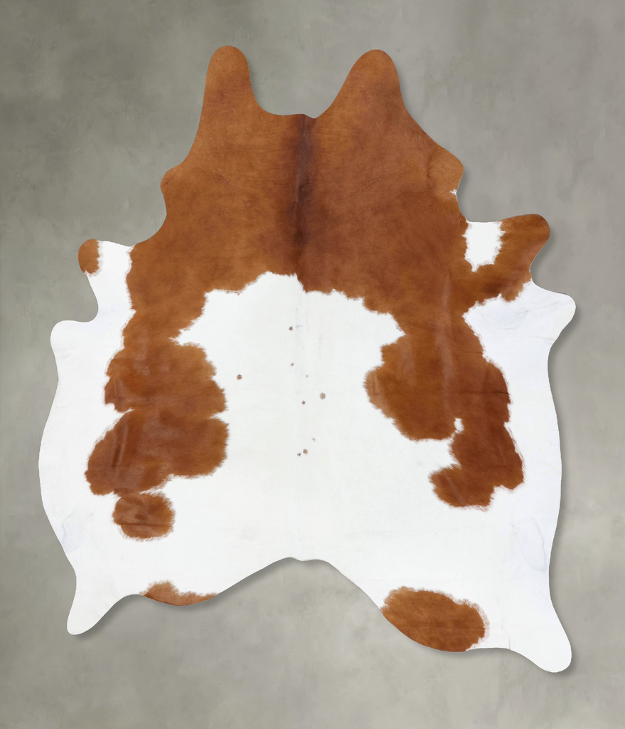 Brown and White X-Large Brazilian Cowhide Rug 7'7"H x 6'3"W #B18795 by Hudson Hides