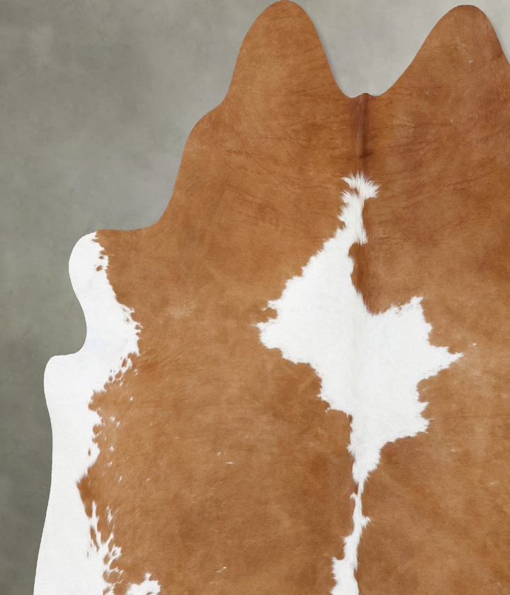 Beige and White XX-Large Brazilian Cowhide Rug 7'5"H x 7'4"W #B18799 by Hudson Hides