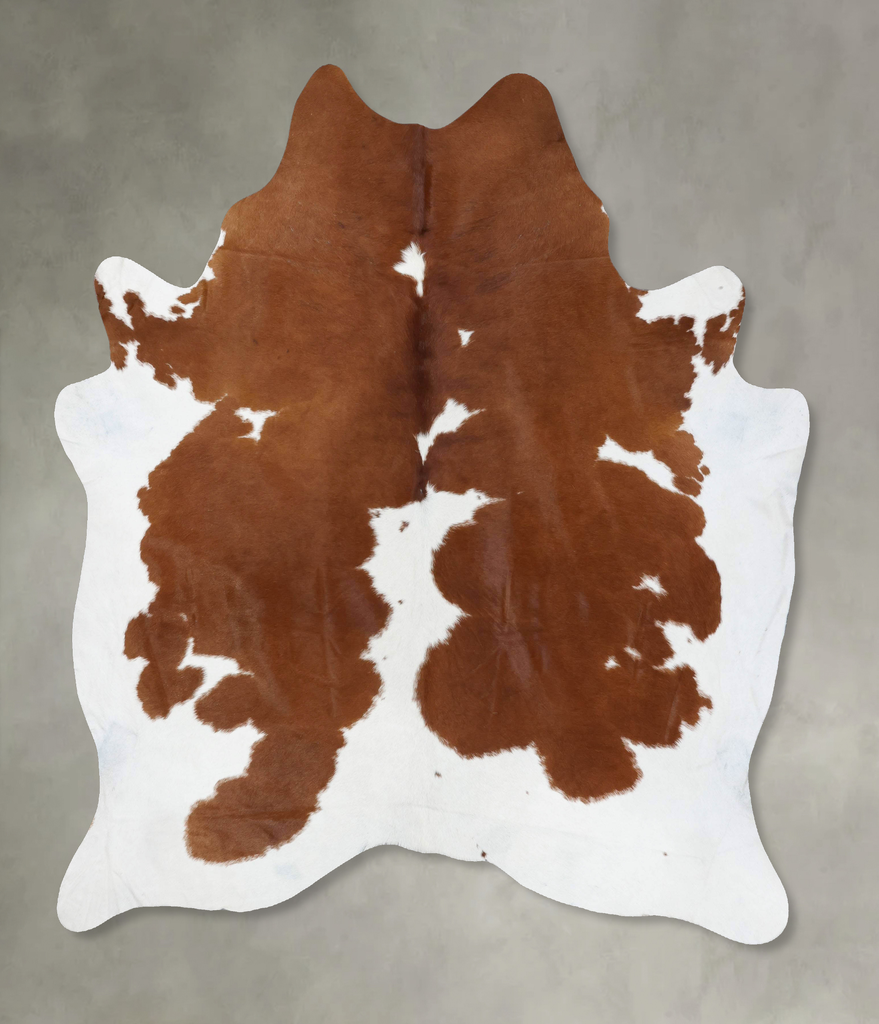 Brown and White XX-Large Brazilian Cowhide Rug 8'3"H x 6'11"W #B18802 by Hudson Hides