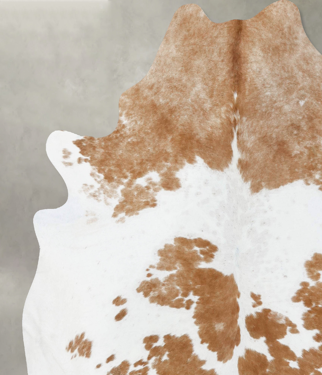 Beige and White X-Large Brazilian Cowhide Rug 7'4"H x 6'9"W #B18804 by