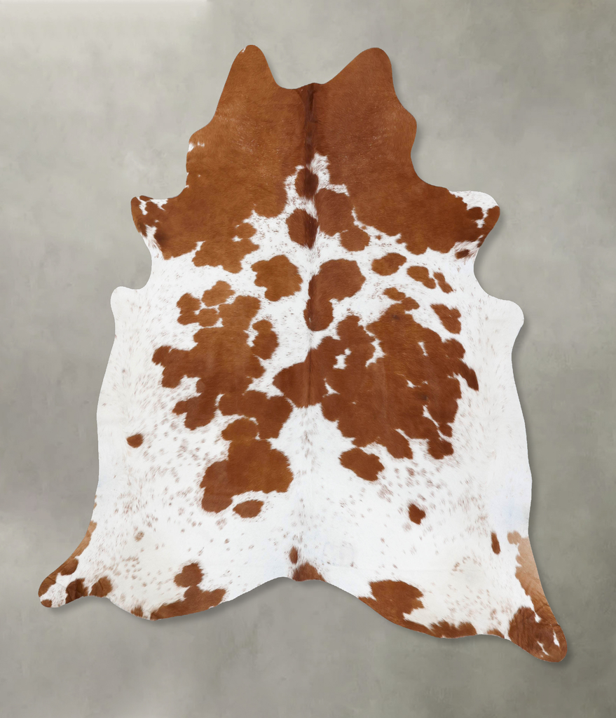 Brown and White XX-Large Brazilian Cowhide Rug 7'8"H x 7'4"W #B18805 by Hudson Hides