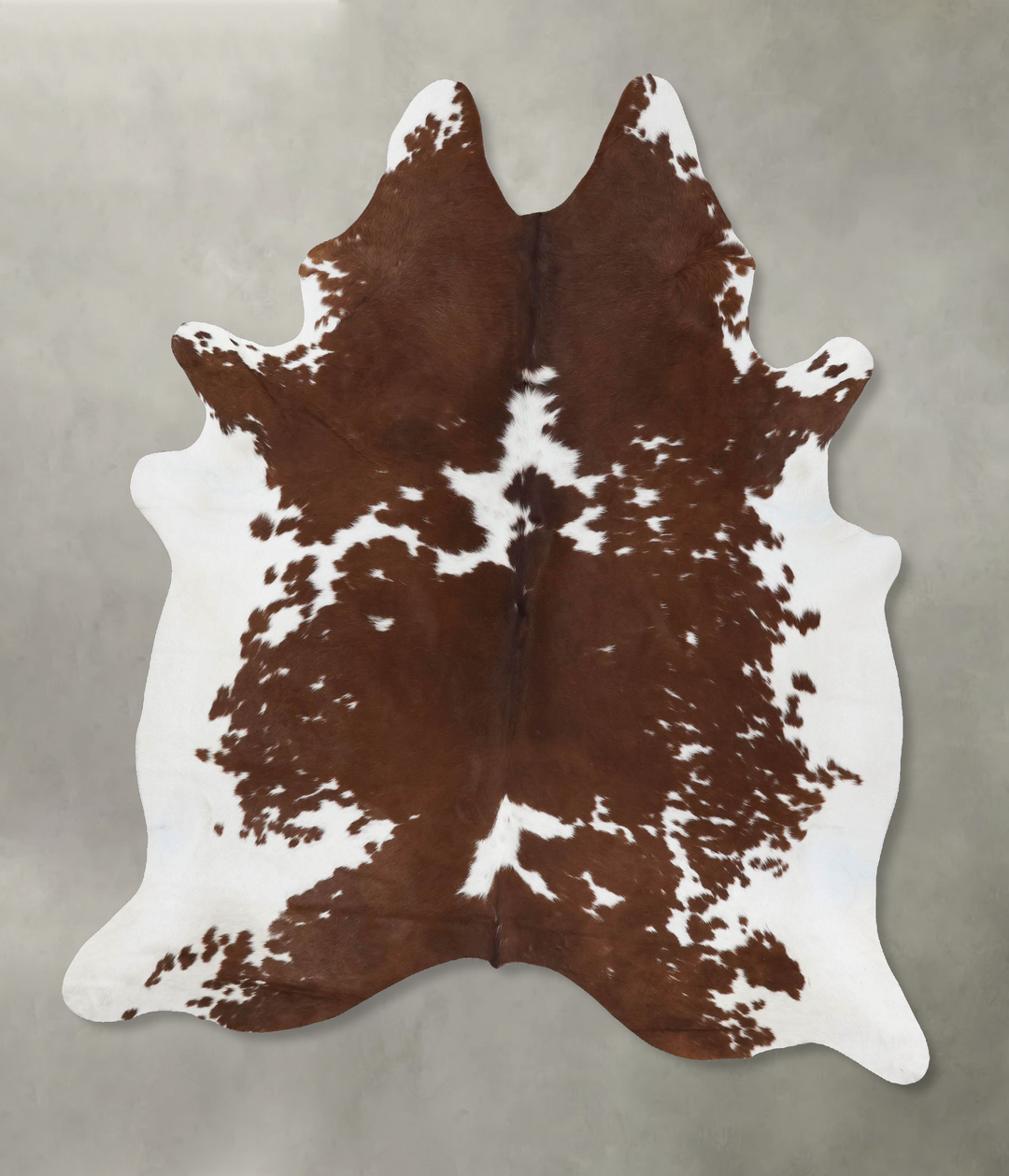 Brown and White X-Large Brazilian Cowhide Rug 7'8"H x 6'4"W #B18808 by