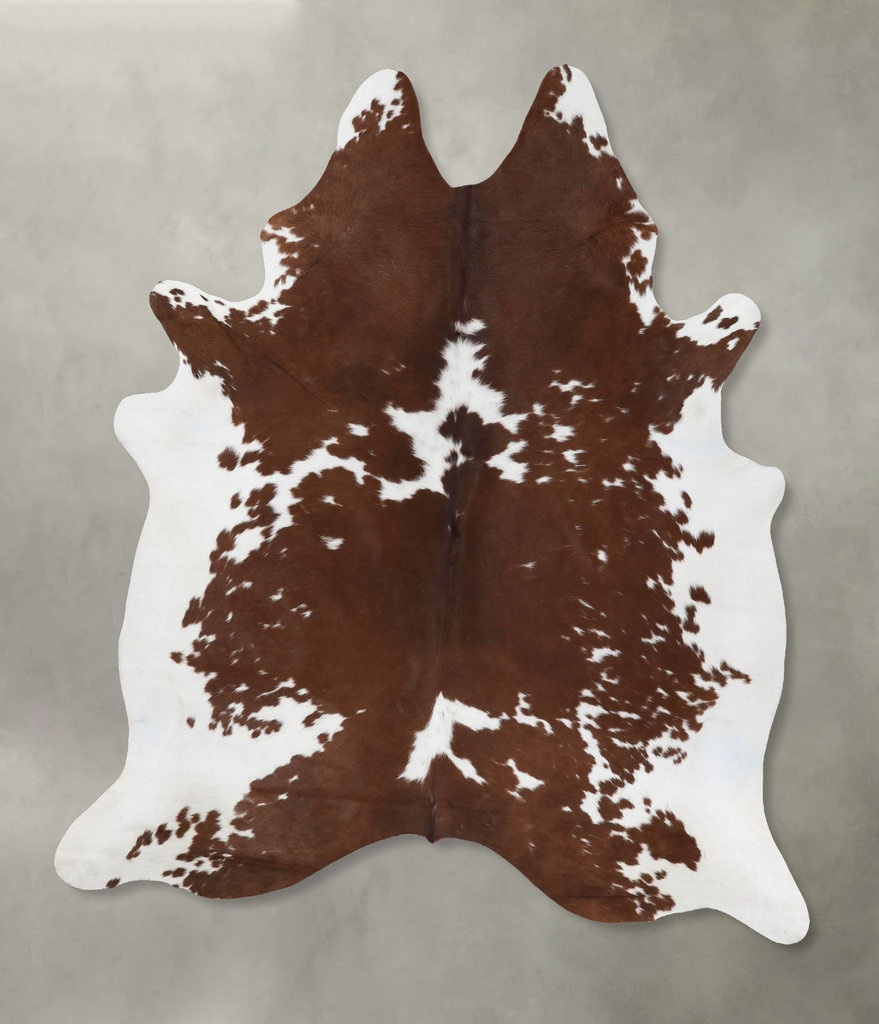 Brown and White X-Large Brazilian Cowhide Rug 7'8"H x 6'4"W #B18808 by Hudson Hides
