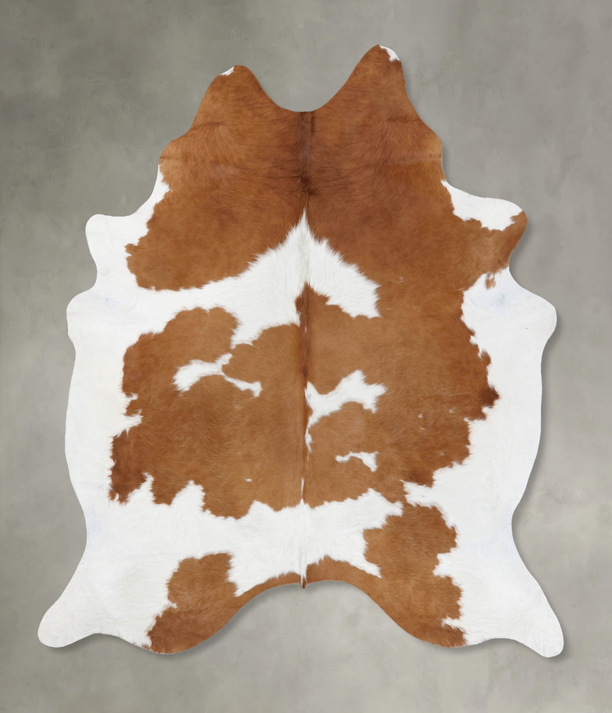 Brown and White XX-Large Brazilian Cowhide Rug 7'9"H x 6'6"W #B18810 by Hudson Hides