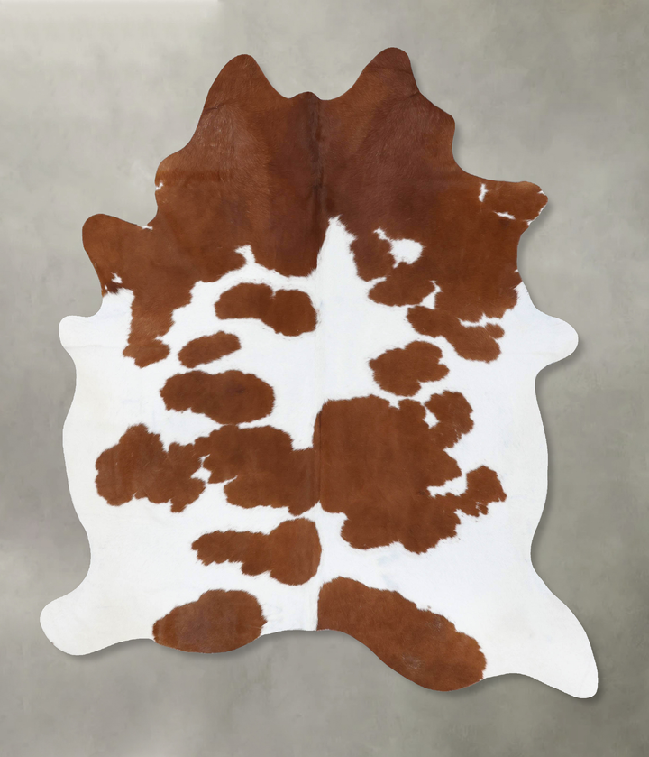 Brown and White X-Large Brazilian Cowhide Rug 7'8"H x 6'1"W #B18811 by Hudson Hides