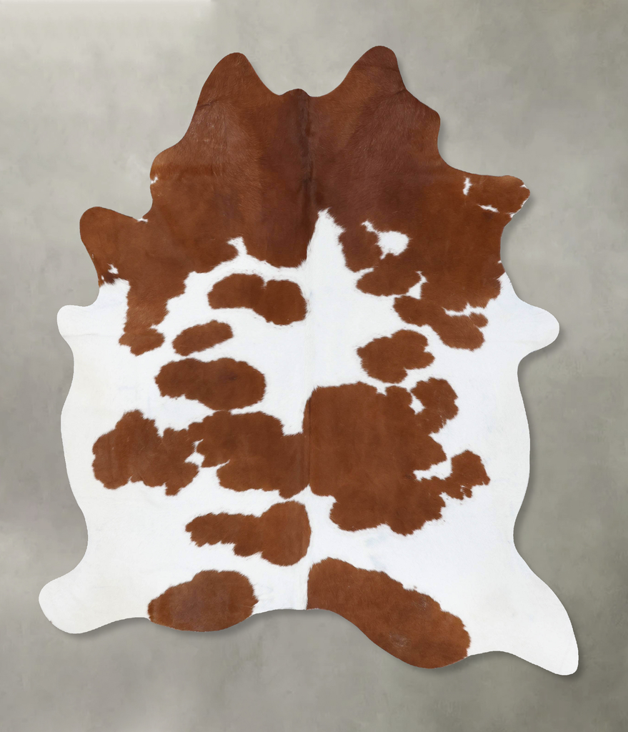Brown and White X-Large Brazilian Cowhide Rug 7'8"H x 6'1"W #B18811 by Hudson Hides