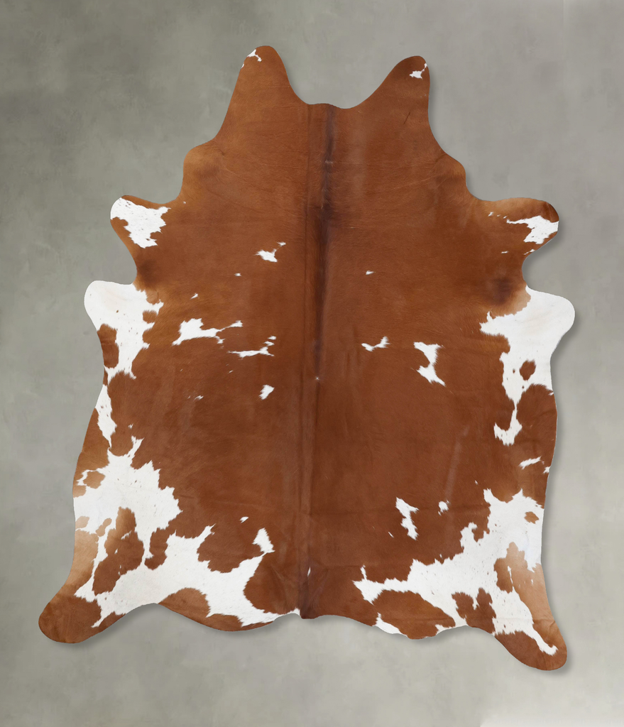 Brown and White XX-Large Brazilian Cowhide Rug 7'8"H x 6'11"W #B18812 by Hudson Hides