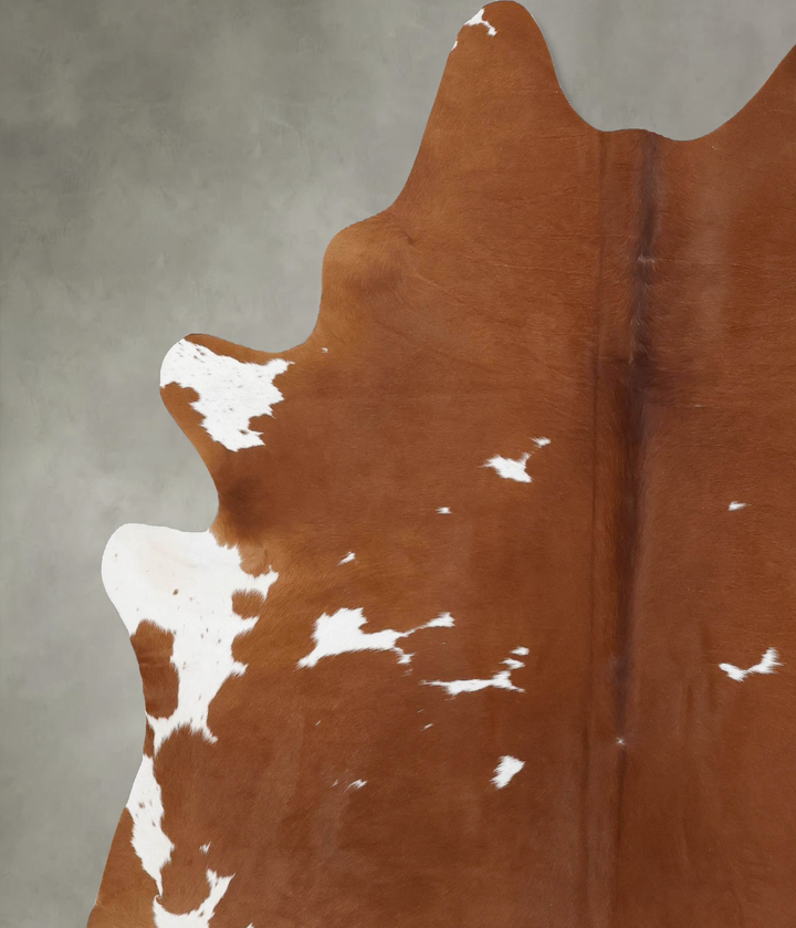 Brown and White XX-Large Brazilian Cowhide Rug 7'8"H x 6'11"W #B18812 by Hudson Hides