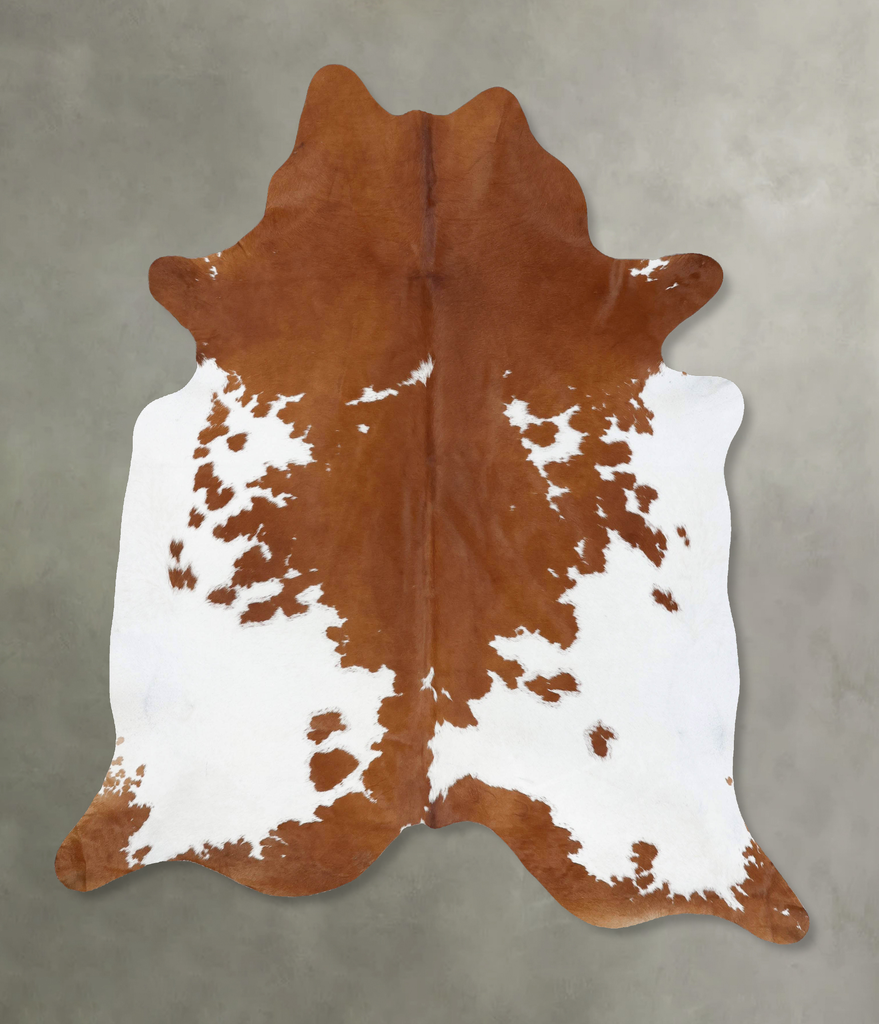 Brown and White XX-Large Brazilian Cowhide Rug 7'10"H x 6'10"W #B18813 by Hudson Hides