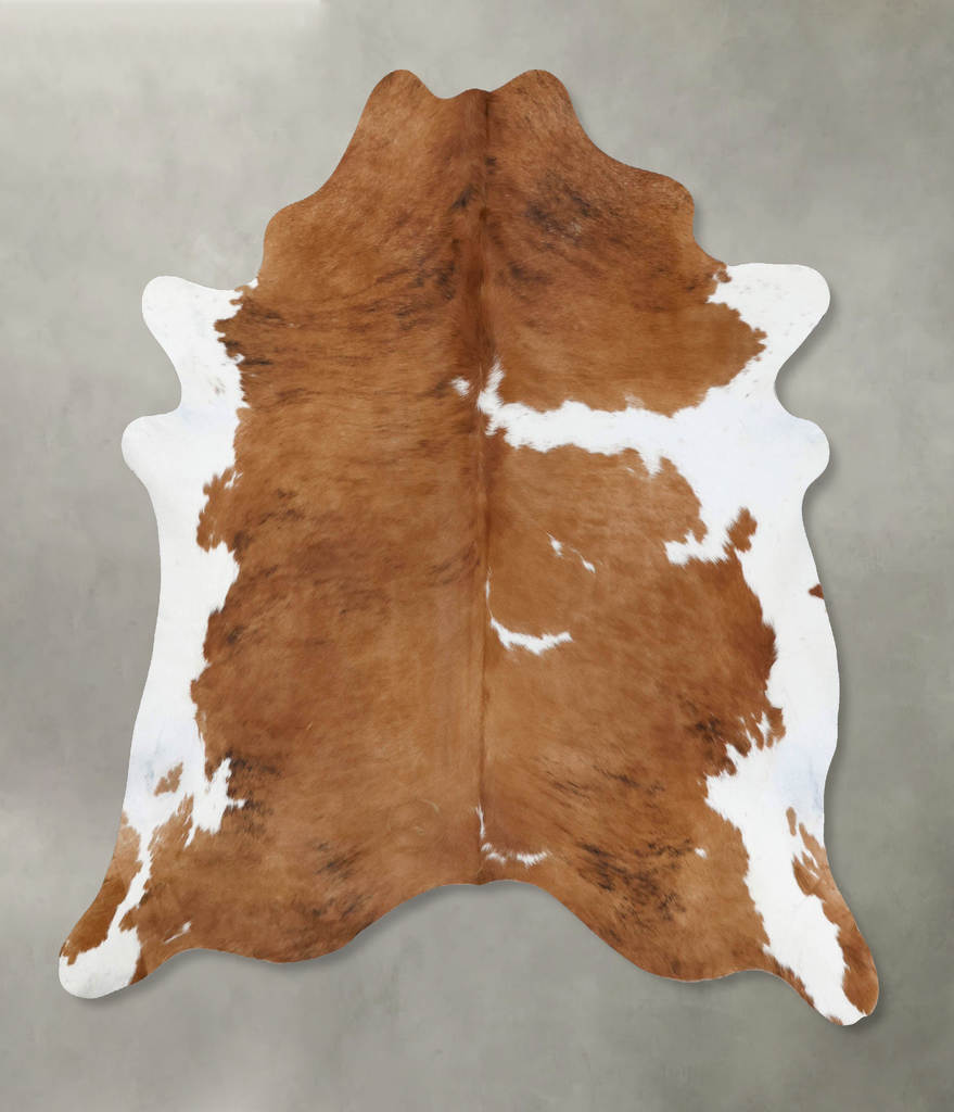 Brown and White X-Large Brazilian Cowhide Rug 7'5"H x 6'5"W #B18814 by Hudson Hides