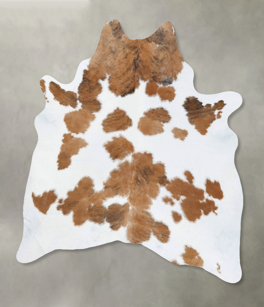 Brown and White X-Large Brazilian Cowhide Rug 7'4"H x 6'4"W #B18815 by Hudson Hides