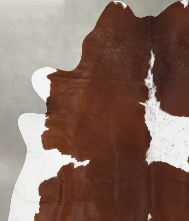 Brown and White XX-Large Brazilian Cowhide Rug 8'2"H x 6'9"W #B18817 by Hudson Hides