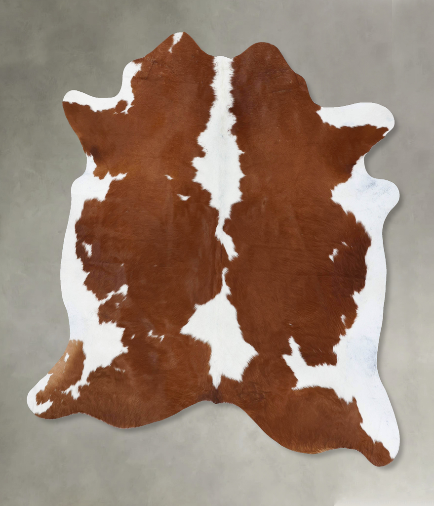 Brown and White X-Large Brazilian Cowhide Rug 7'1"H x 6'6"W #B18818 by Hudson Hides