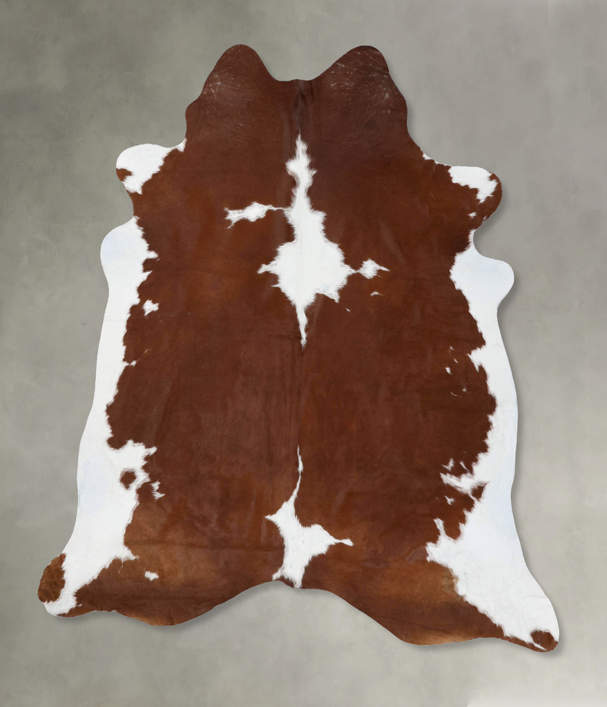 Brown and White XX-Large Brazilian Cowhide Rug 8'0"H x 7'3"W #B18821 by Hudson Hides