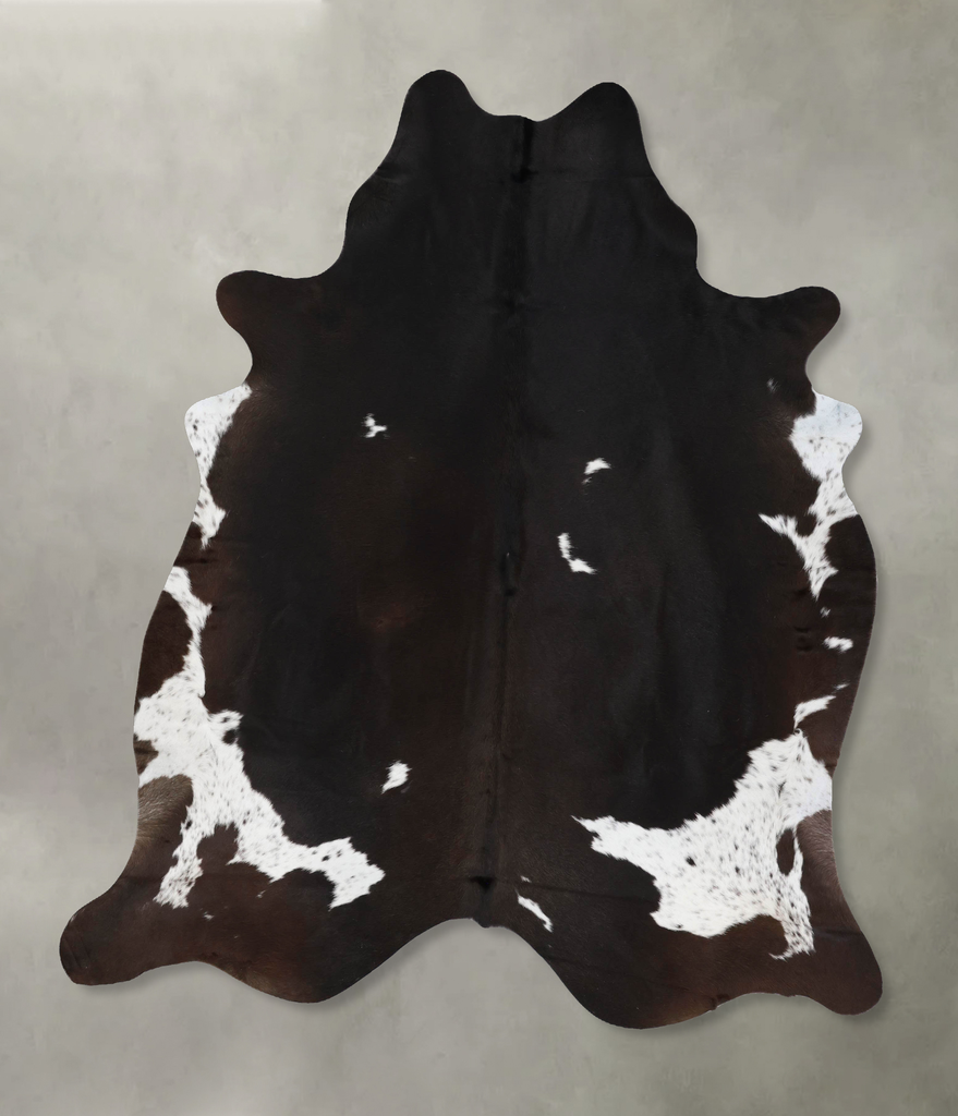 Chocolate and White XX-Large Brazilian Cowhide Rug 8'2"H x 6'11"W #B18822 by Hudson Hides