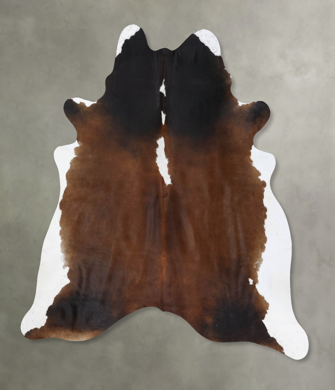 Chocolate and White XX-Large Brazilian Cowhide Rug 7'6"H x 6'11"W #B18