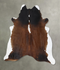 Chocolate and White XX-Large Brazilian Cowhide Rug 7'6