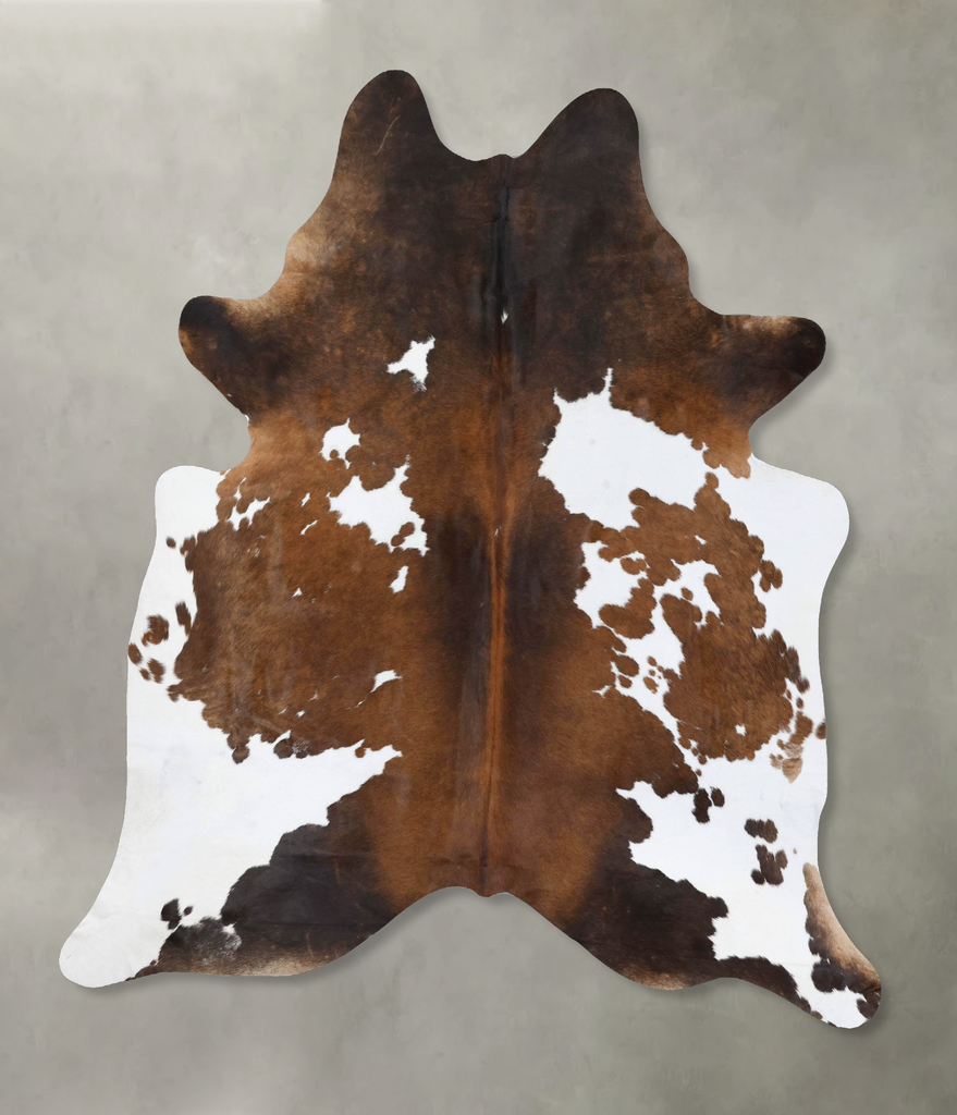 Chocolate and White XX-Large Brazilian Cowhide Rug 8'2"H x 7'0"W #B18827 by Hudson Hides
