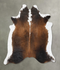 Chocolate and White X-Large Brazilian Cowhide Rug 7'0