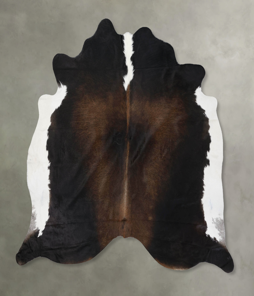 Chocolate and White XX-Large Brazilian Cowhide Rug 7'0"H x 7'5"W #B18832 by Hudson Hides