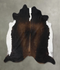 Chocolate and White XX-Large Brazilian Cowhide Rug 7'0