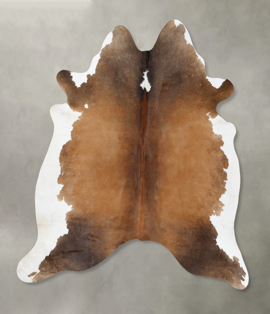 Chocolate and White X-Large Brazilian Cowhide Rug 7'4"H x 6'6"W #B18833 by Hudson Hides