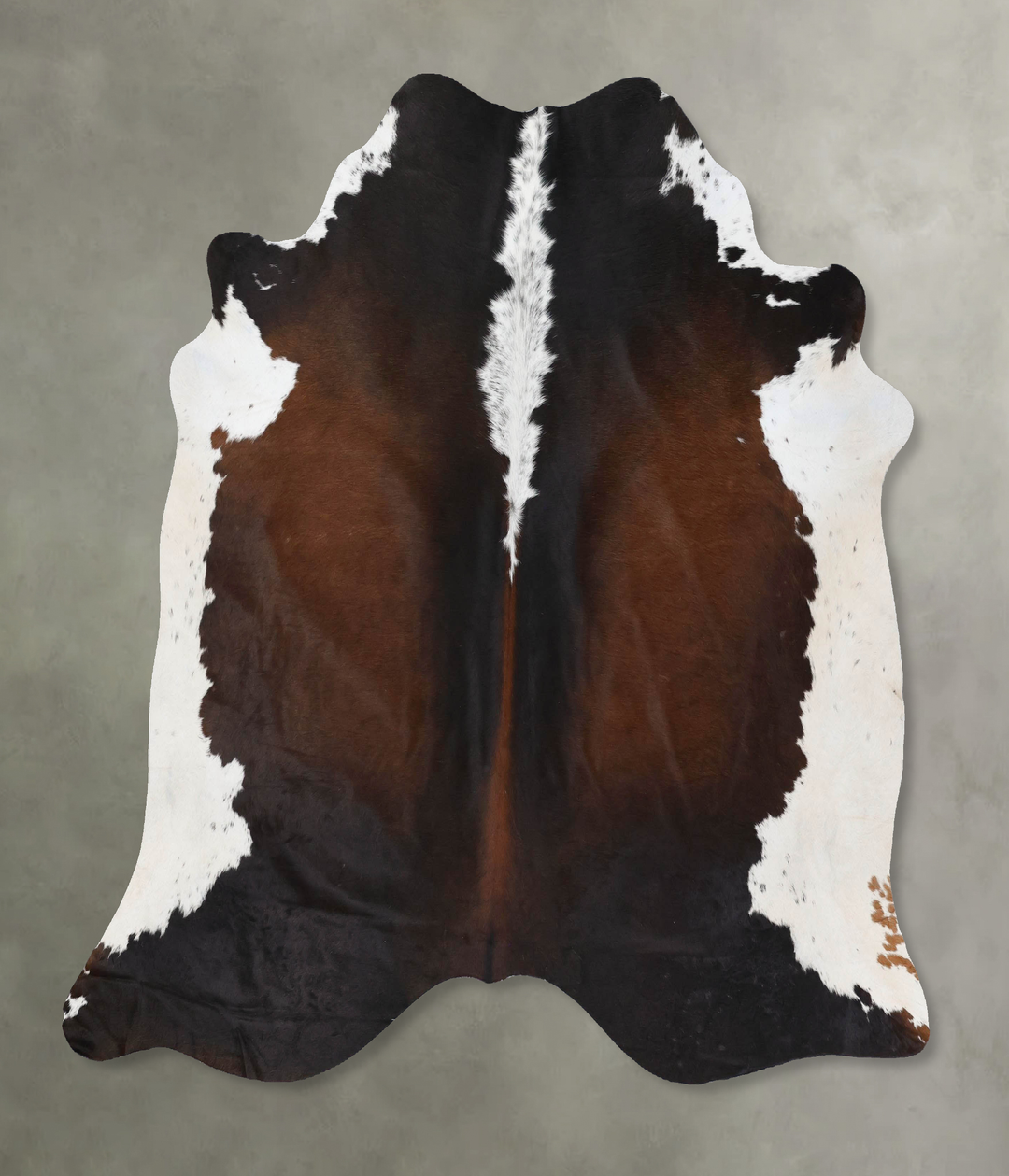 Chocolate and White X-Large Brazilian Cowhide Rug 6'4"H x 6'5"W #B1883