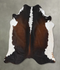 Chocolate and White X-Large Brazilian Cowhide Rug 6'4