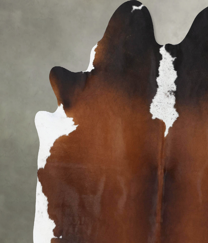 Chocolate and White X-Large Brazilian Cowhide Rug 7'1"H x 6'6"W #B18838 by Hudson Hides
