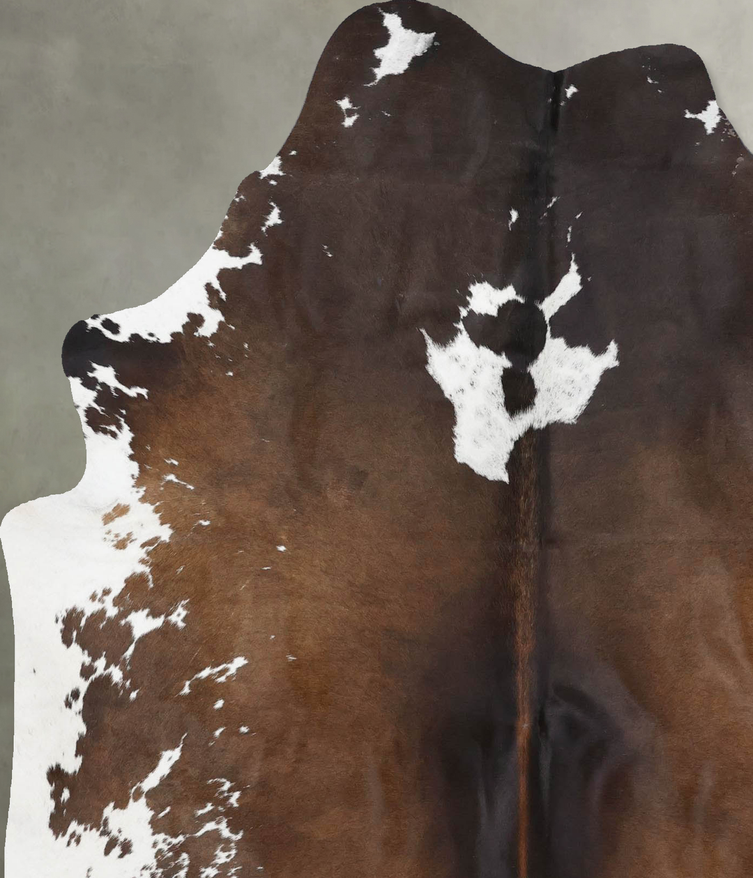 Chocolate and White Large Brazilian Cowhide Rug 6'8"H x 5'5"W #B18839 