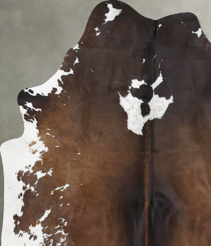 Chocolate and White Large Brazilian Cowhide Rug 6'8"H x 5'5"W #B18839 by Hudson Hides