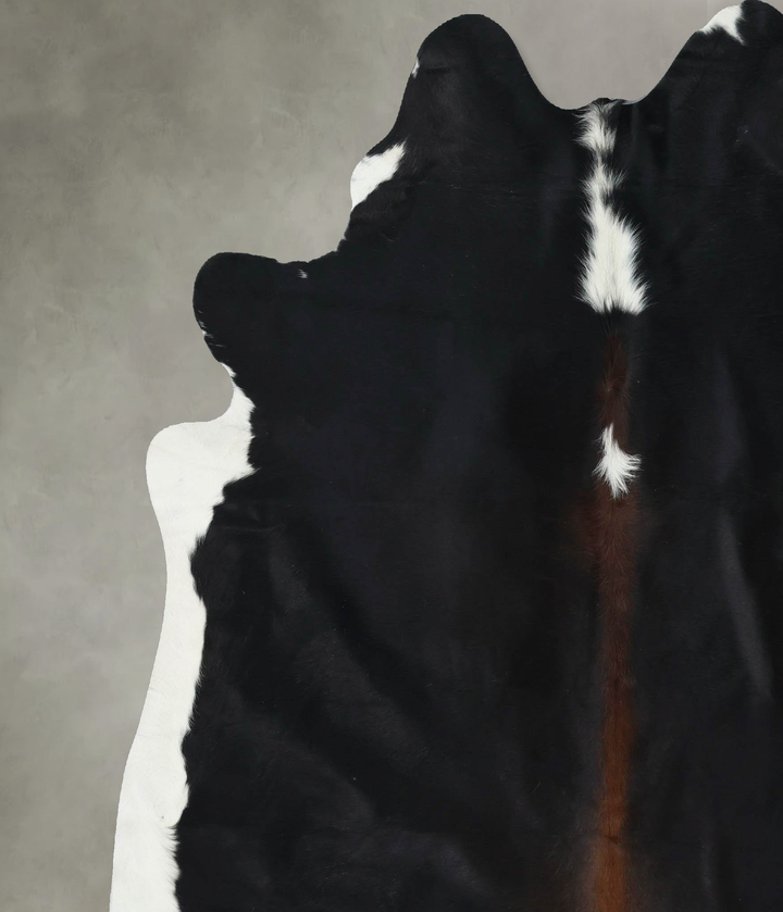Chocolate and White XX-Large Brazilian Cowhide Rug 7'4"H x 6'10"W #B18843 by Hudson Hides