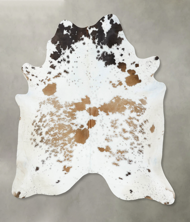 Chocolate and White XX-Large Brazilian Cowhide Rug 7'11"H x 7'1"W #B18849 by Hudson Hides