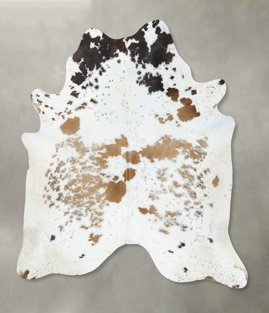Chocolate and White XX-Large Brazilian Cowhide Rug 7'11"H x 7'1"W #B18849 by Hudson Hides