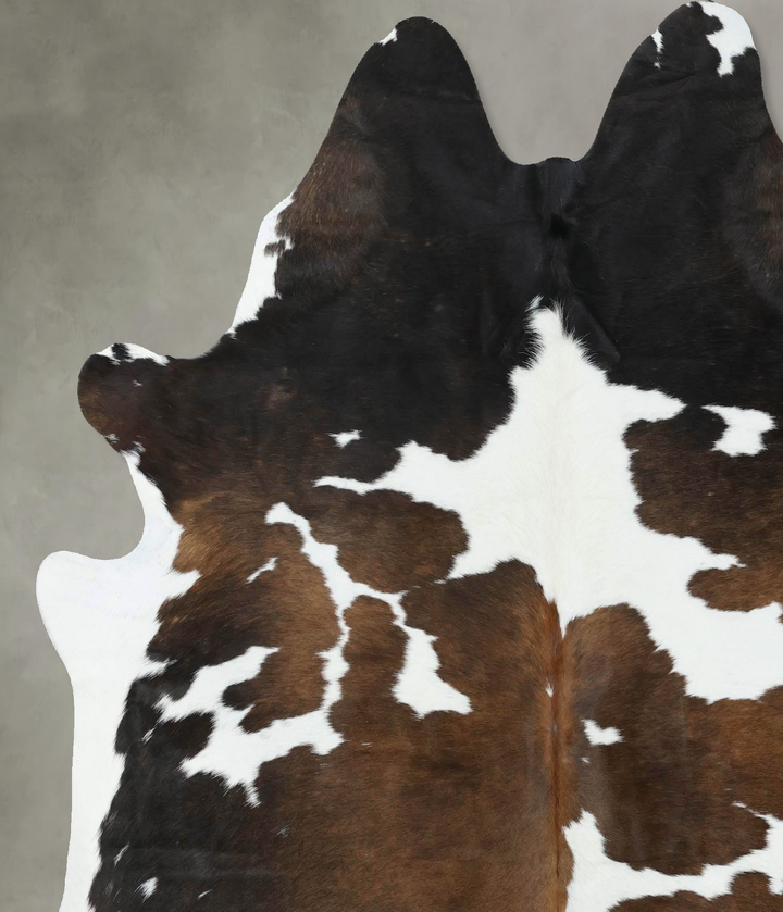 Chocolate and White X-Large Brazilian Cowhide Rug 7'2"H x 5'11"W #B18852 by Hudson Hides