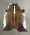 Chocolate and White X-Large Brazilian Cowhide Rug 6'8
