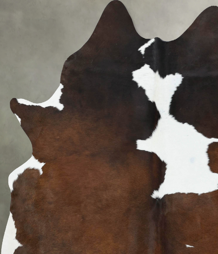 Chocolate and White X-Large Brazilian Cowhide Rug 7'2"H x 5'9"W #B18854 by Hudson Hides