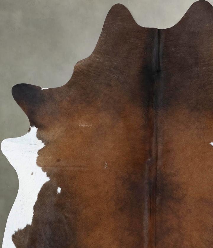 Chocolate and White X-Large Brazilian Cowhide Rug 7'6"H x 5'11"W #B18855 by Hudson Hides