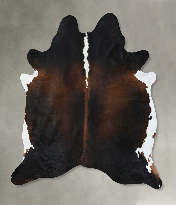 Chocolate and White XX-Large Brazilian Cowhide Rug 7'11"H x 6'9"W #B18856 by Hudson Hides