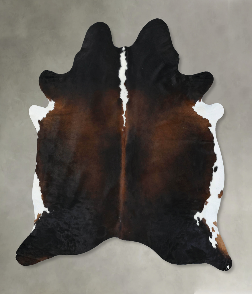 Chocolate and White XX-Large Brazilian Cowhide Rug 7'11"H x 6'9"W #B18856 by Hudson Hides
